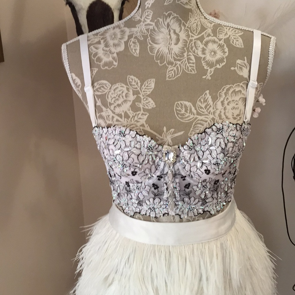 Marciano white beaded bustier